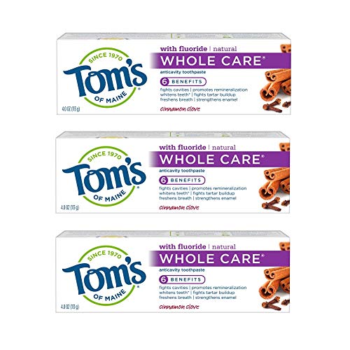 Toms of Maine Whole Care Natural Toothpaste with Fluoride, Cinna...