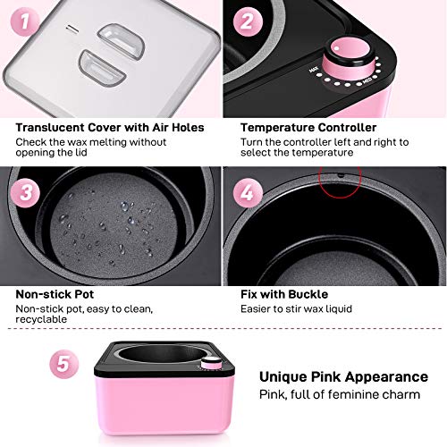 TOOCA Wax Warmer for Hair Removal, Non-Stick Waxing kit for Women...