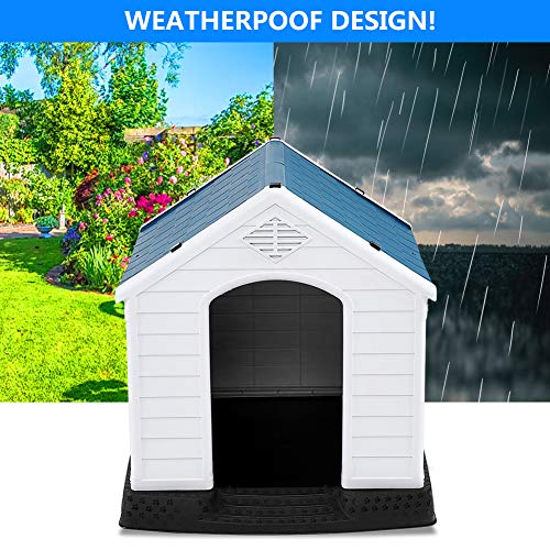 Toolsempire Large Dog House 34x33x31 Inches Plastic Durable Water...