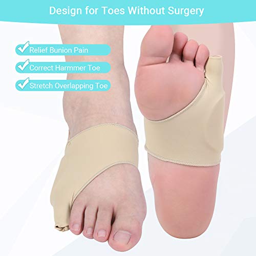 Toothbace Bunion Corrector Tailors Toe Straightener Built-in Gel...