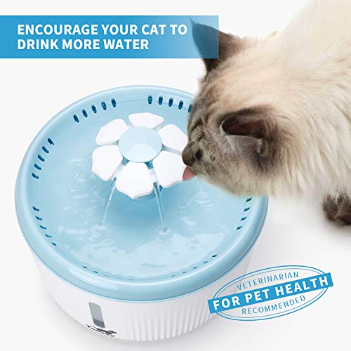 Toozey Cat Water Fountain, 2L Water Fountain for Cats, Automatic ...