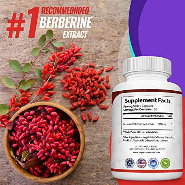 Berberine Extract 1800 mg HCl Complex - Premium Strength Berberin...