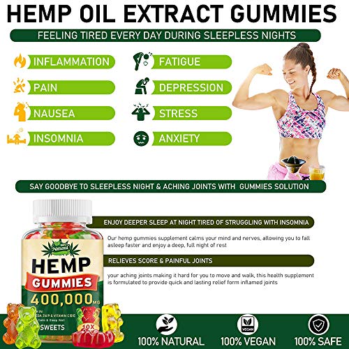400,000MG Hemp Gummies,Hemp Oil Gummies - 60pcs