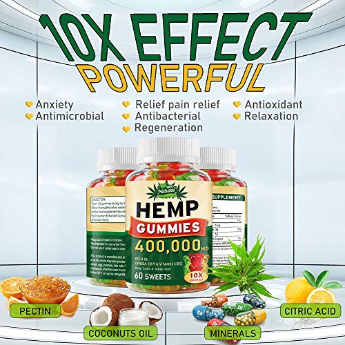 400,000MG Hemp Gummies,Hemp Oil Gummies - 60pcs