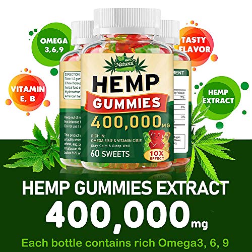 400,000MG Hemp Gummies,Hemp Oil Gummies - 60pcs