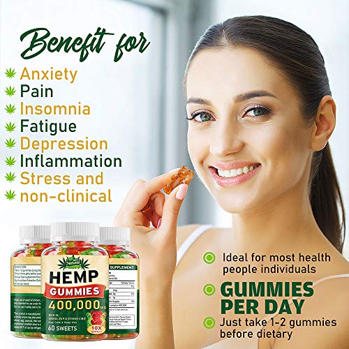 400,000MG Hemp Gummies,Hemp Oil Gummies - 60pcs