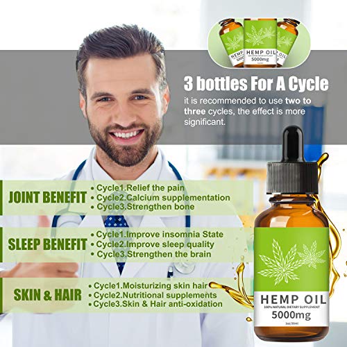 TOPNaturePlus 5000MG Hemp Oil for Pain Relief, Stress, Anxiety an...