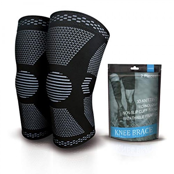 2 Pack Knee Compression Sleeve - Knee Brace for Men & Women, Knee...