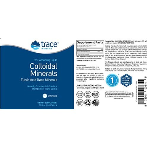 Trace Minerals Colloidal Minerals Liquid Supplements | Colloidal ...