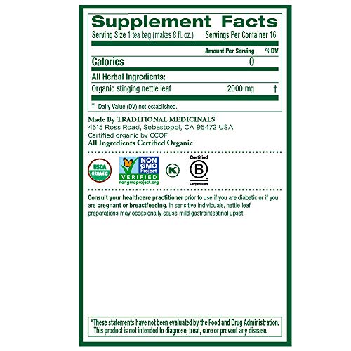 Traditional Medicinals Organic Nettle Leaf - 16 ct