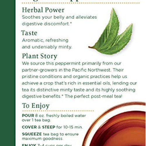 Traditional Medicinals Organic Peppermint Herbal Leaf Tea, Allevi...