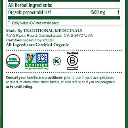 Traditional Medicinals Organic Peppermint Herbal Leaf Tea, Allevi...