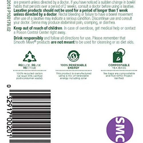 Traditional Medicinals Organic Smooth Move Chamomile Laxative Tea...