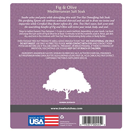 Tree Hut Detoxifying Mediterranean Salt Soak Fig & Olive, 3Ibs, U...