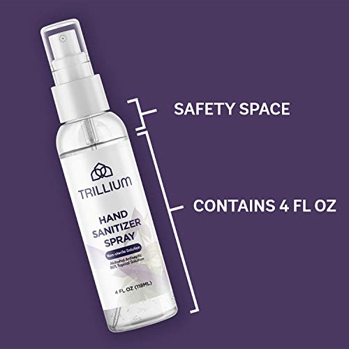 Trillium USA Made Liquid Hand Sanitizer Spray with 80% Alcohol, 4...