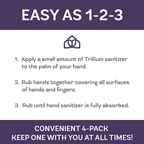 Trillium USA Made Liquid Hand Sanitizer Spray with 80% Alcohol, 4...