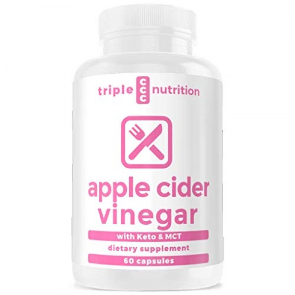 Apple Cider Vinegar Capsules + MCT Oil Keto - Fat Burner for Ener...