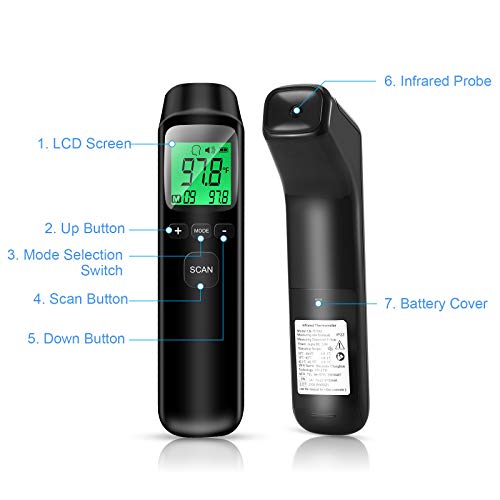 Forehead Thermometer, Digital Thermometer Infrared Touchless for ...