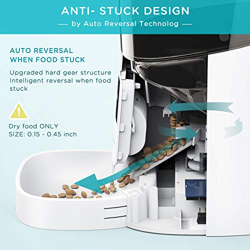 TSYMO Automatic Cat Feeder - 6L App Control Pet Food Dispenser fo...