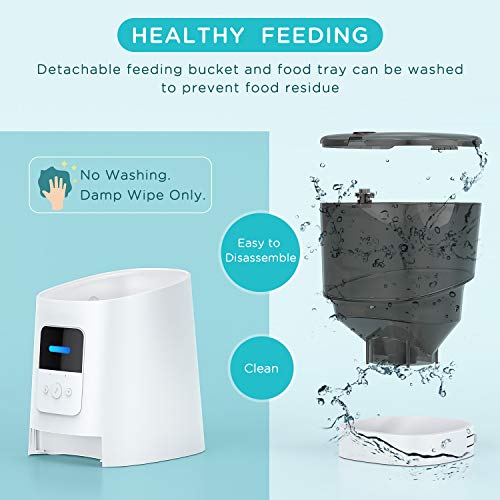 TSYMO Automatic Cat Feeder - 6L App Control Pet Food Dispenser fo...
