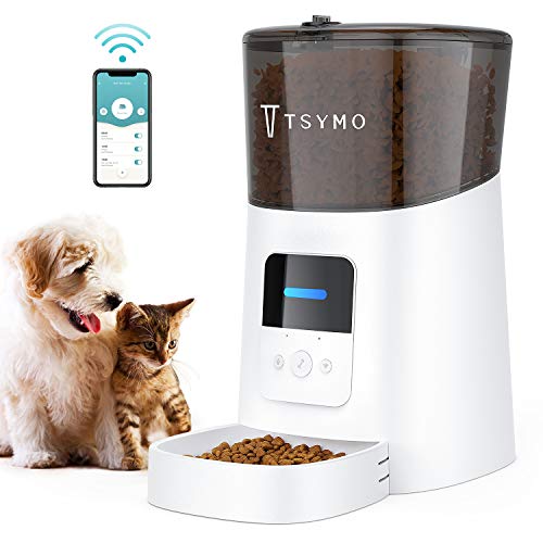 TSYMO Automatic Cat Feeder - 6L App Control Pet Food Dispenser fo...