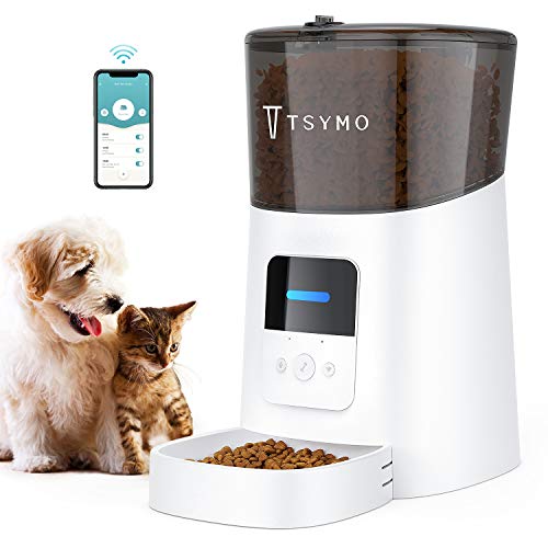 TSYMO Automatic Cat Feeder - 6L App Control Pet Food Dispenser fo...