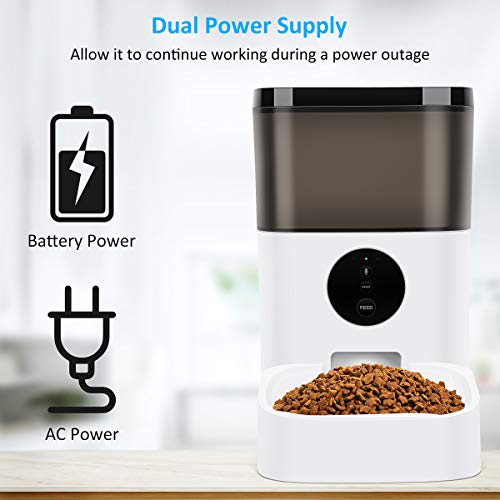 TTPet Automatic Cat Feeder with App Control, Timed Dog Food Dispe...