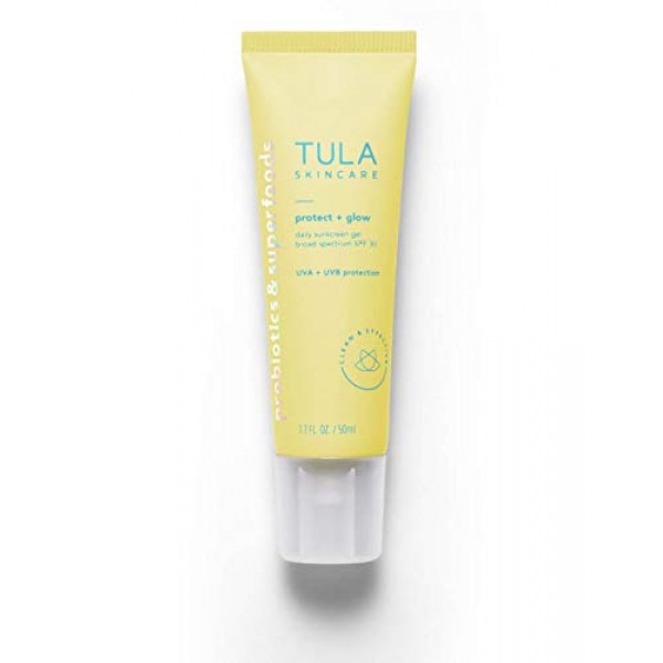 TULA Skin Care Protect + Glow Daily Sunscreen Gel Broad Spectrum ...