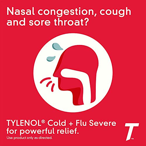 Tylenol Cold + Flu Severe Medicine Caplets for Fever, Pain, Cough...