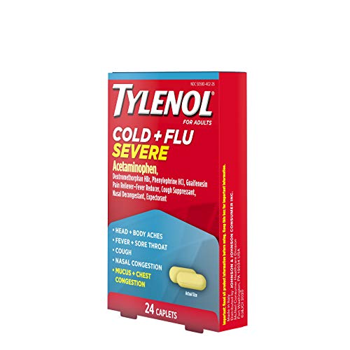 Tylenol Cold + Flu Severe Medicine Caplets for Fever, Pain, Cough...