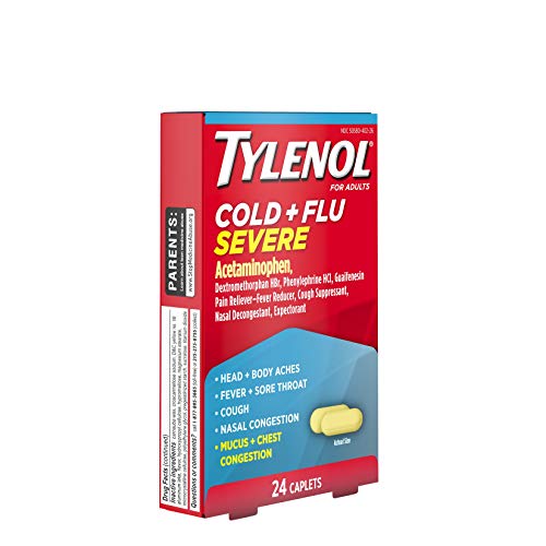 Tylenol Cold + Flu Severe Medicine Caplets for Fever, Pain, Cough...