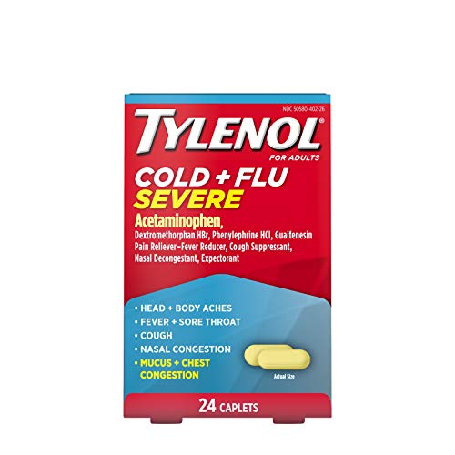 Tylenol Cold + Flu Severe Medicine Caplets for Fever, Pain, Cough...
