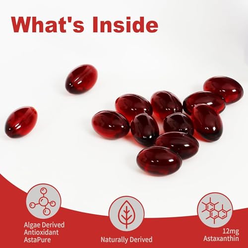Ubiney Premium Astaxanthin 12mg Softgels- 120 Servings, Supports ...