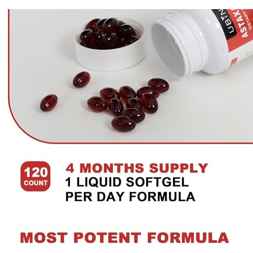 Ubiney Premium Astaxanthin 12mg Softgels- 120 Servings, Supports ...