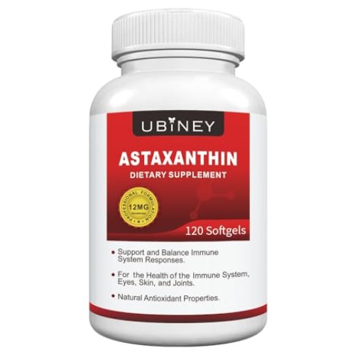 Ubiney Premium Astaxanthin 12mg Softgels- 120 Servings, Supports ...