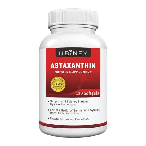 Ubiney Premium Astaxanthin 12mg Softgels- 120 Servings, Supports ...