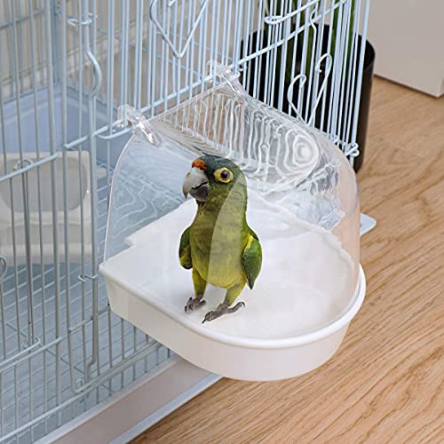 UEETEK Caged Bird Bath Multi Cage Bird Bath Covered for Small Bri...