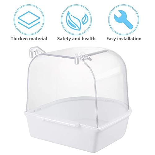 UEETEK Caged Bird Bath Multi Cage Bird Bath Covered for Small Bri...