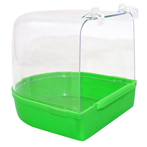 UEETEK Caged Bird Bath Multi Cage Bird Bath Covered for Small Bri...
