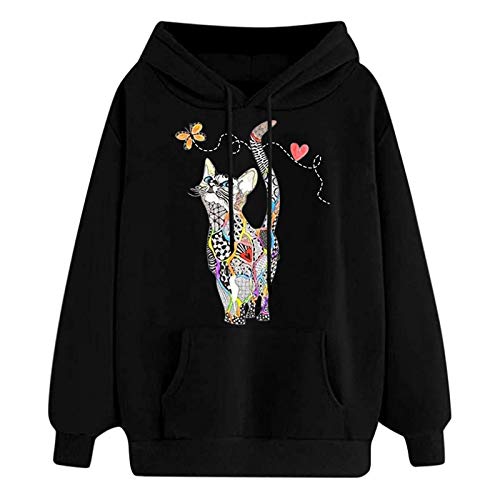 Hoodies for Teen Girls Women Pullover Cute Graphic Butterfly Cat ...