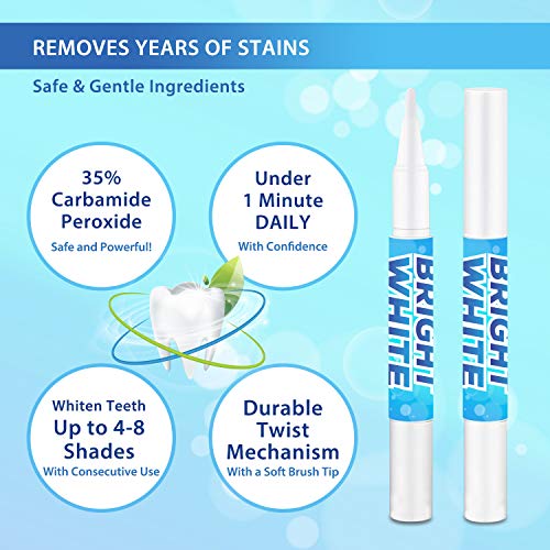 Teeth Whitening Pen Gel 4 Pens, Painless, Effective, Remove Yea...