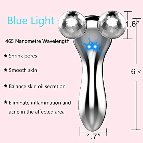 4D Microcurrent Facial Massager Roller, Electric Rechargeable Fac...