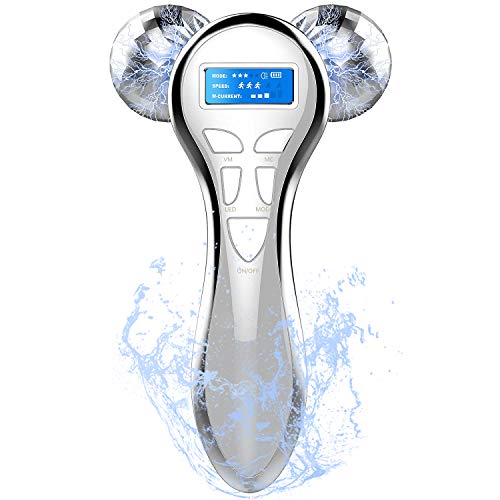 4D Microcurrent Facial Massager Roller, Electric Rechargeable Fac...