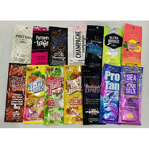 10 new assorted indoor tanning bed lotion packets samples packettes