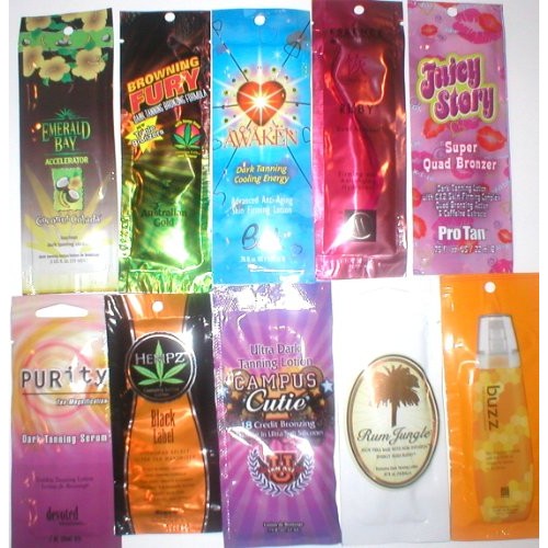 30 Indoor Tanning Bed Sample Packs Packages Suntan Lotion Bronzer...