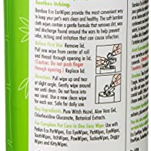 Petkin Pet Eco Ear Wipes Size 80ct Petkin Pet Eco Ear Wipes Dog/C...