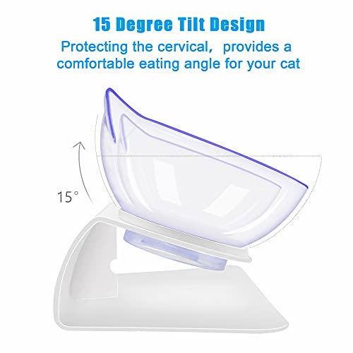 Double Cat Dog Bowls Elevated Cat Food Water Bowls with Raised St...