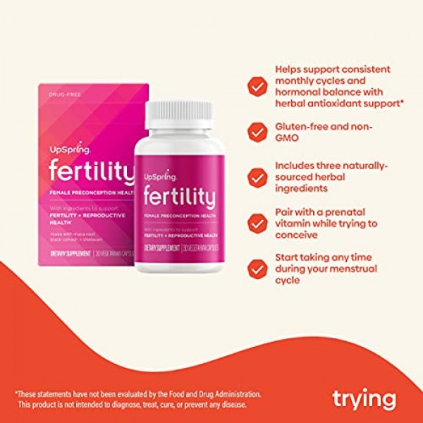 Upspring Fertility Capsules with Black Cohosh, Maca Root and Shat...