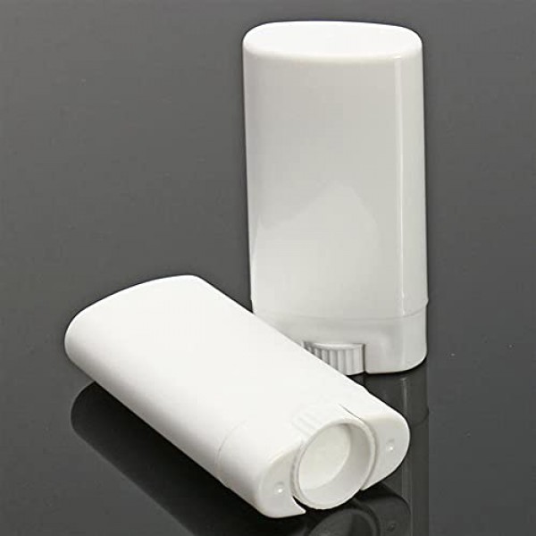 10pcs Empty Oval White Containers Small Sample Tubes Plastic Lip ...