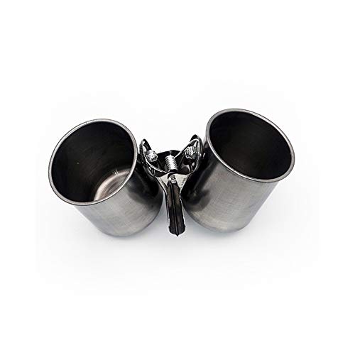 USJF Metal Parrot Feeding Bowl Bird Water Feeder Cups with Clip f...